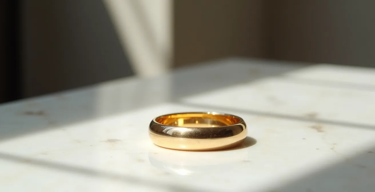 Detailaufnahme der perfekt polierten Rückseite eines Haute Joaillerie Rings