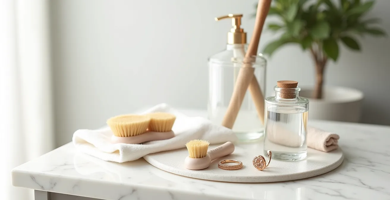 Professionelle Schmuckpflegewerkzeuge und Reinigungsprodukte für verschiedene Edelmetalle