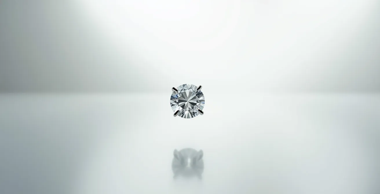 Minimalistische Darstellung einer unsichtbaren Edelsteinfassung nach Bauhaus-Prinzipien