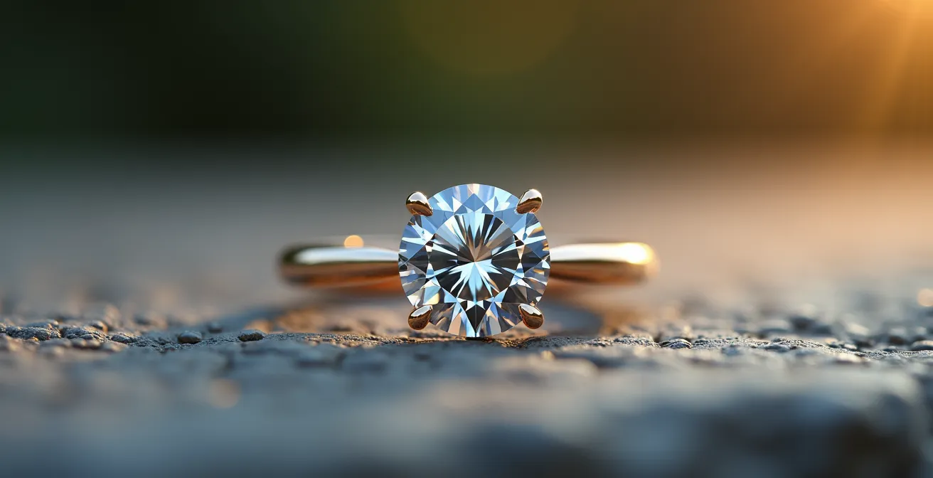 Kunstvolle Darstellung eines Verlobungsrings als Symbol ewiger Verbindung