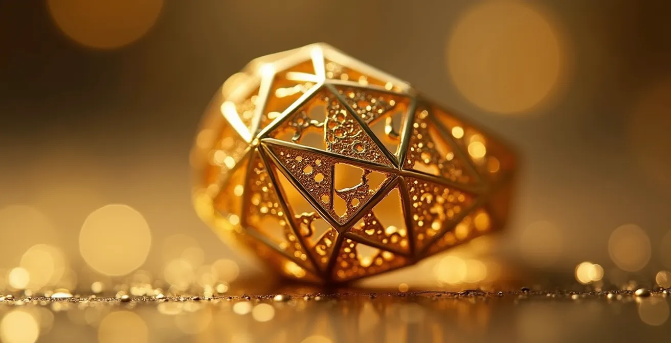 3D-gedruckte Schmuckstücke mit komplexen geometrischen Strukturen aus Pforzheim