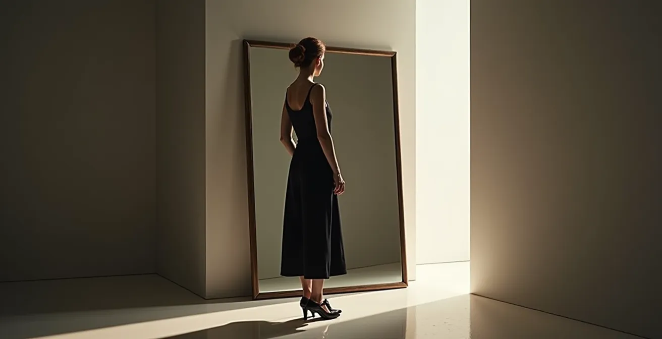 Frau mit Hochsteckfrisur und Culotte-Hose