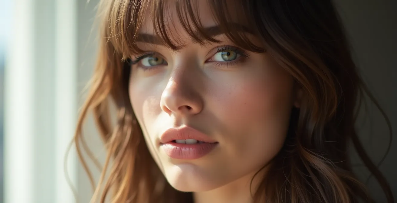 Vergleich zwischen Curtain Bangs und Vollpony bei hoher Stirn