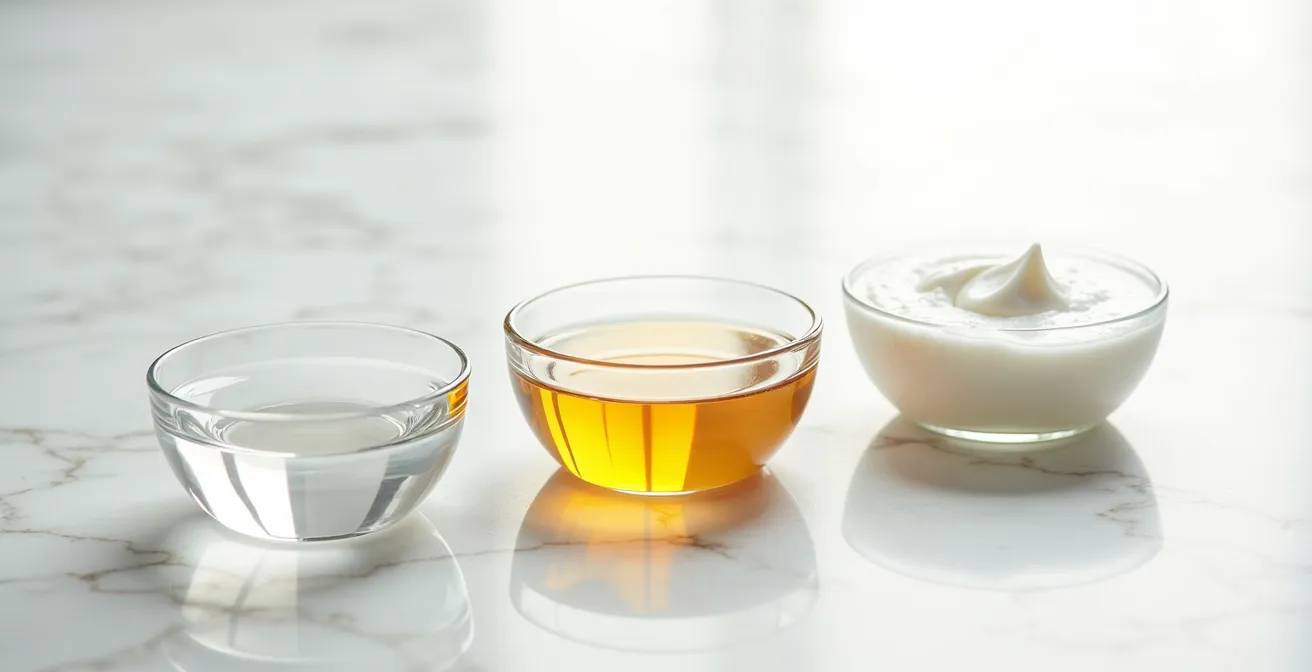 Dreistufige Darstellung der LOC/LCO-Methode mit Produktschichten auf Locken