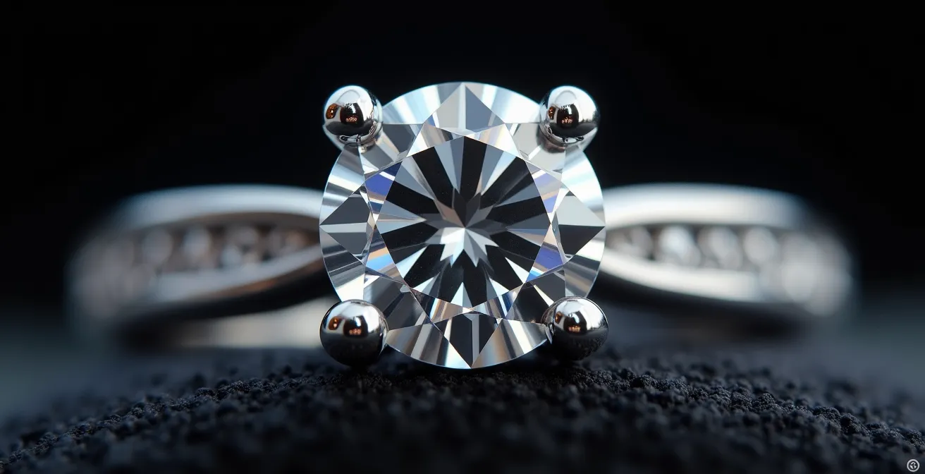 Detailaufnahme einer Krappenfassung unter der Lupe mit sichtbaren Qualitätsmerkmalen