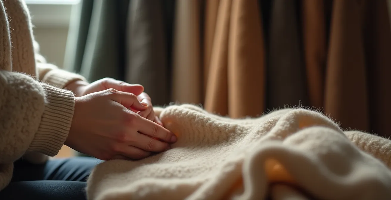 Minimalistische Garderobe mit wenigen hochwertigen Kleidungsstücken in neutralen Farben