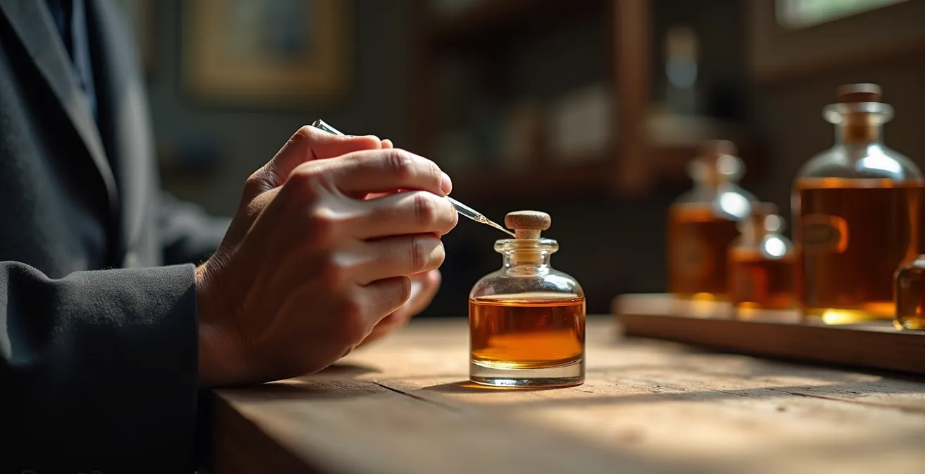 Handwerkliche Parfumherstellung in einer Berliner Manufaktur mit Oud-Essenzen