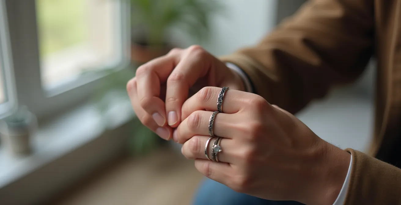 Futuristischer Smart Ring mit dezenten Technologie-Elementen als Symbol der Verbindung von Tradition und Innovation