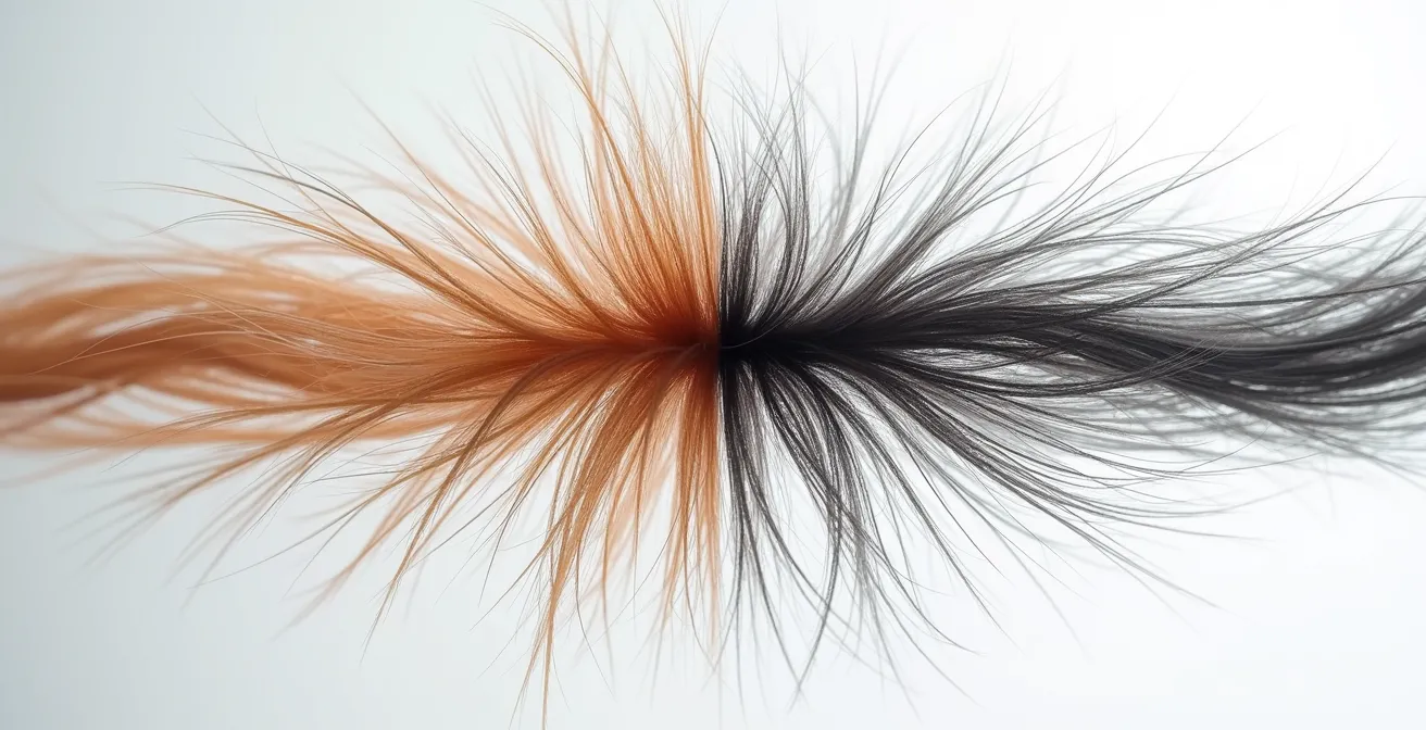 Mikroskopische Ansicht von gestressten vs. gesunden Haarfollikeln