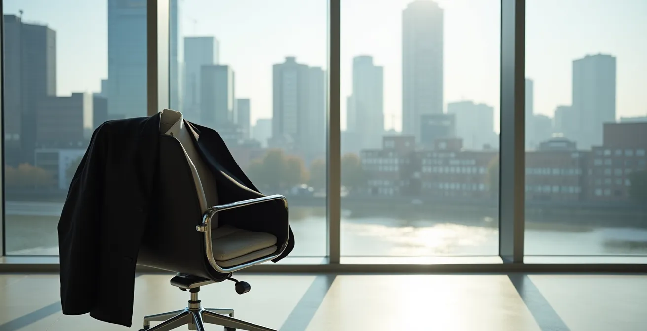 Asymmetrischer Yamamoto-Blazer kombiniert mit klassischer deutscher Business-Garderobe